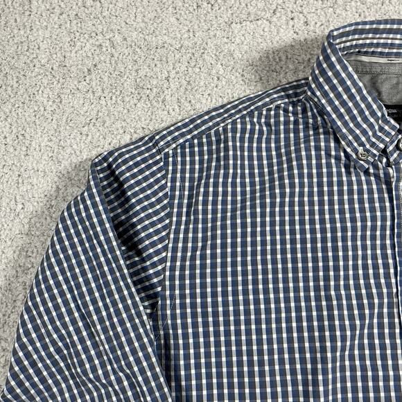 Ermenegildo Zegna Sport Shirt Men XL Blue Check Long Sleeve Button Down Slim Fit - Picture 8 of 16